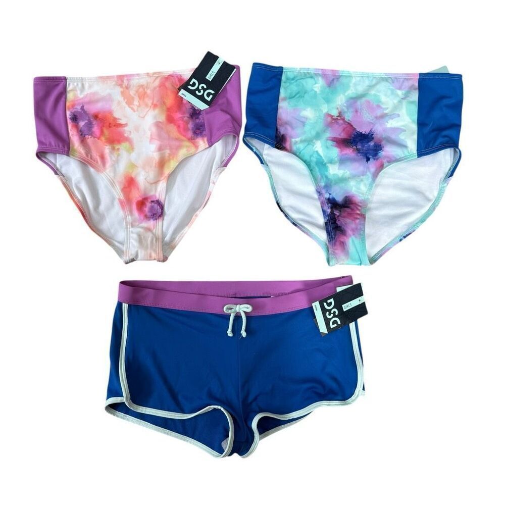DSG set of 3 Girls' Swimsuit bottoms size XL 16 NWT